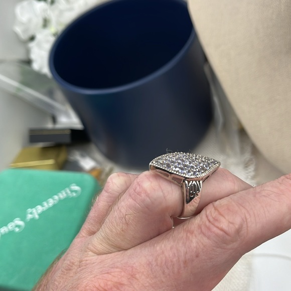 Vintage Estate 925 Sterling Silver Amethyst Statement Ring - Size 7 - Picture 8 of 17